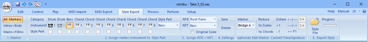 MIDI Export Tab